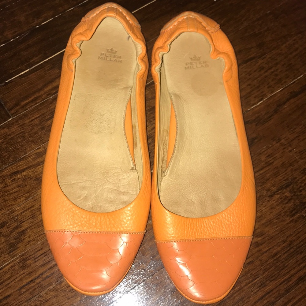 Orange Peter Millar ballet flats